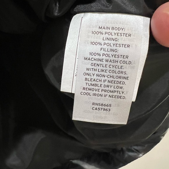 BP Nordstrom Womens Jacket Small Black White Pool Ripple Puffer Warm Oversized - Picture 3 of 5